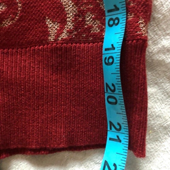 By Design Red Patterned Women's Sweater - Picture 5 of 6